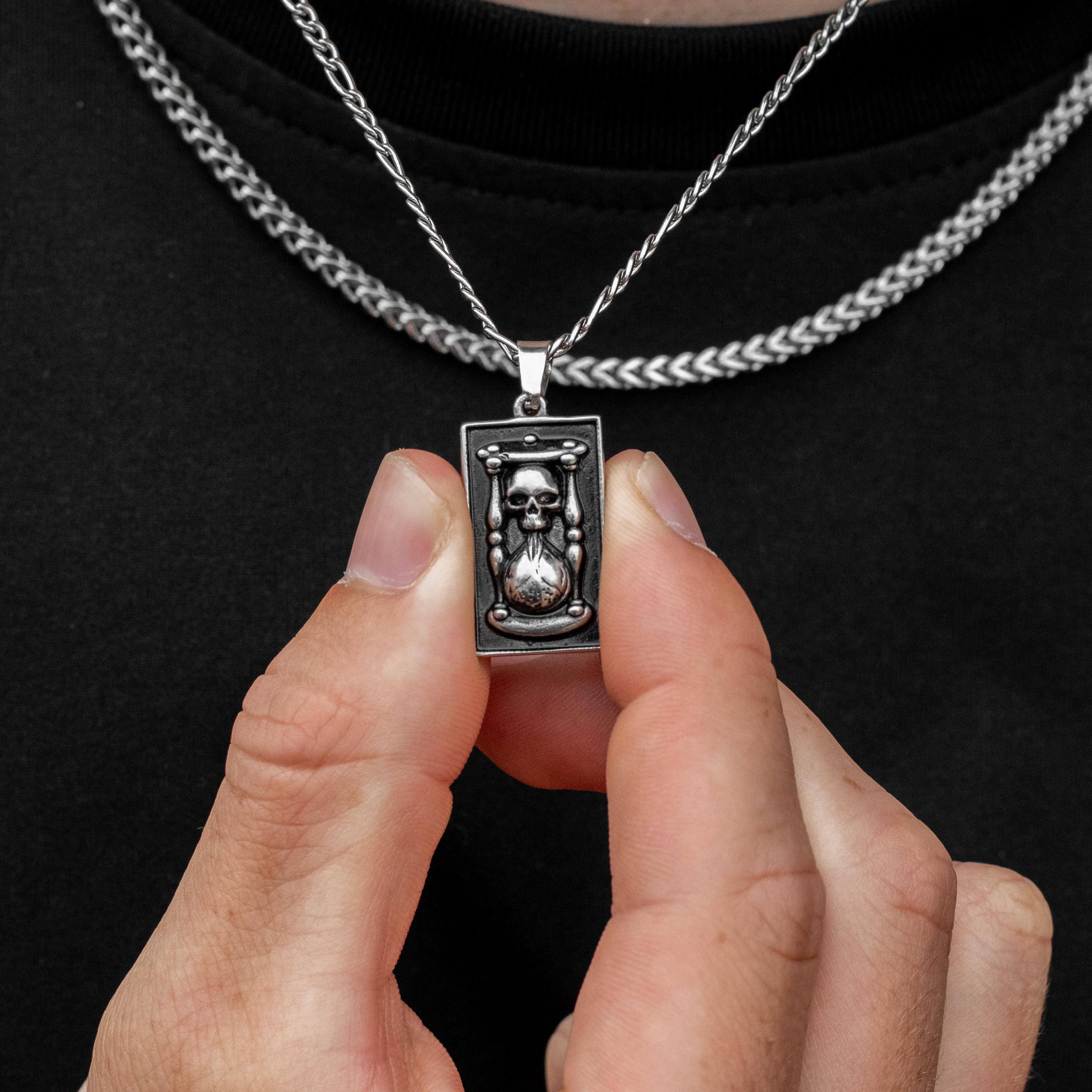 Memento Mori Hourglass Pendant & Chain - Image 10